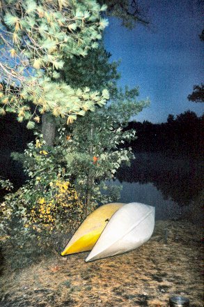 Canoes on Cinder Lake Campsite